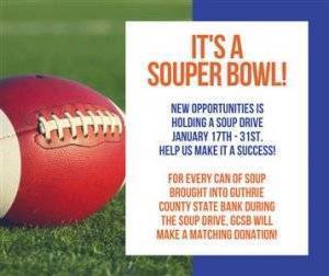 Souper Bowl Header Image with Date January 17th-31st